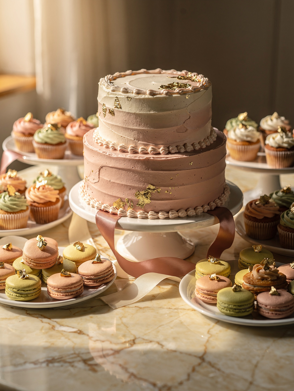Een etagère met diverse hartige en zoete hapjes voor de high tea